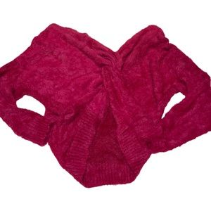 Fuchsia extra-soft twist back sweater